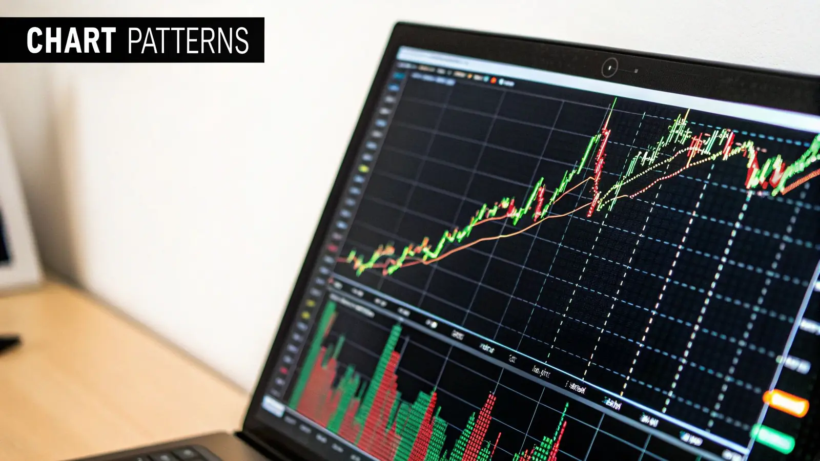 Moving average and RSI indicators on a trading chart