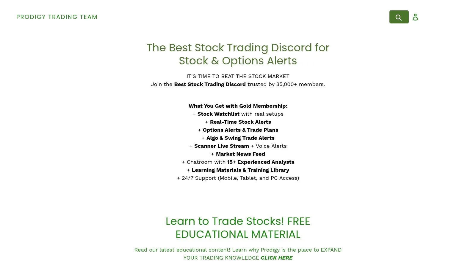 Prodigy Trading Team (Stocks/Options Discord)